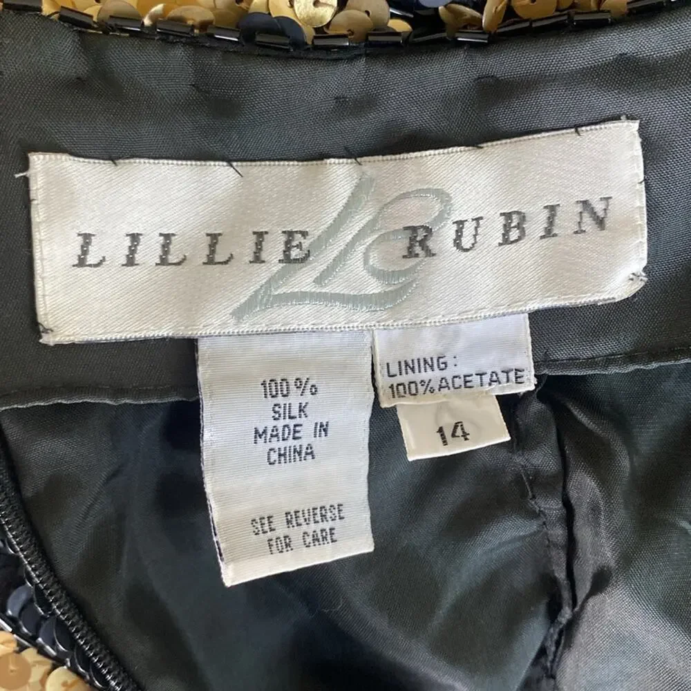 Vintage Lillie Rubin Sequin Zebra Mini Skirt Size 8 Silk - Picture 3 of 6